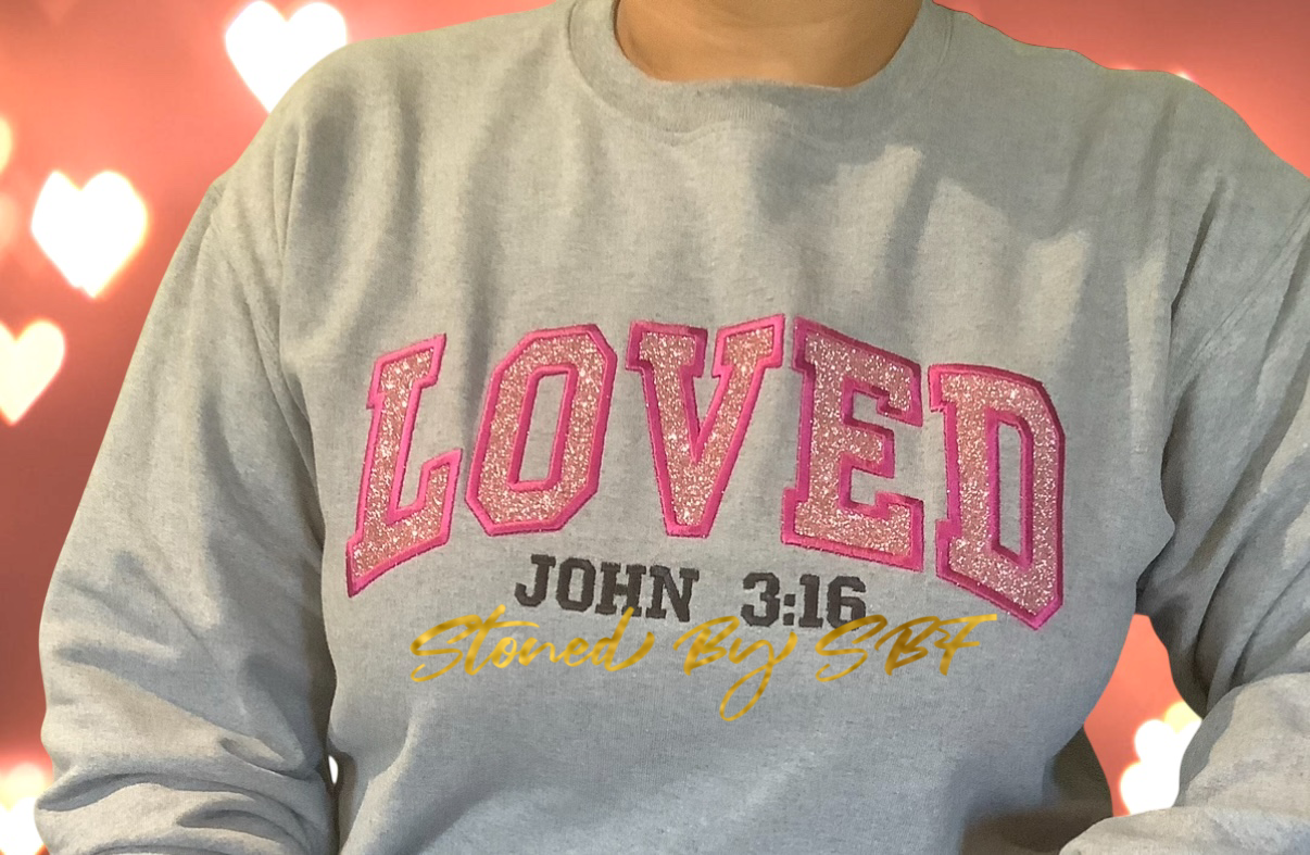 Love John 3:16 Embroidery & Glitter Vinyl Shirt