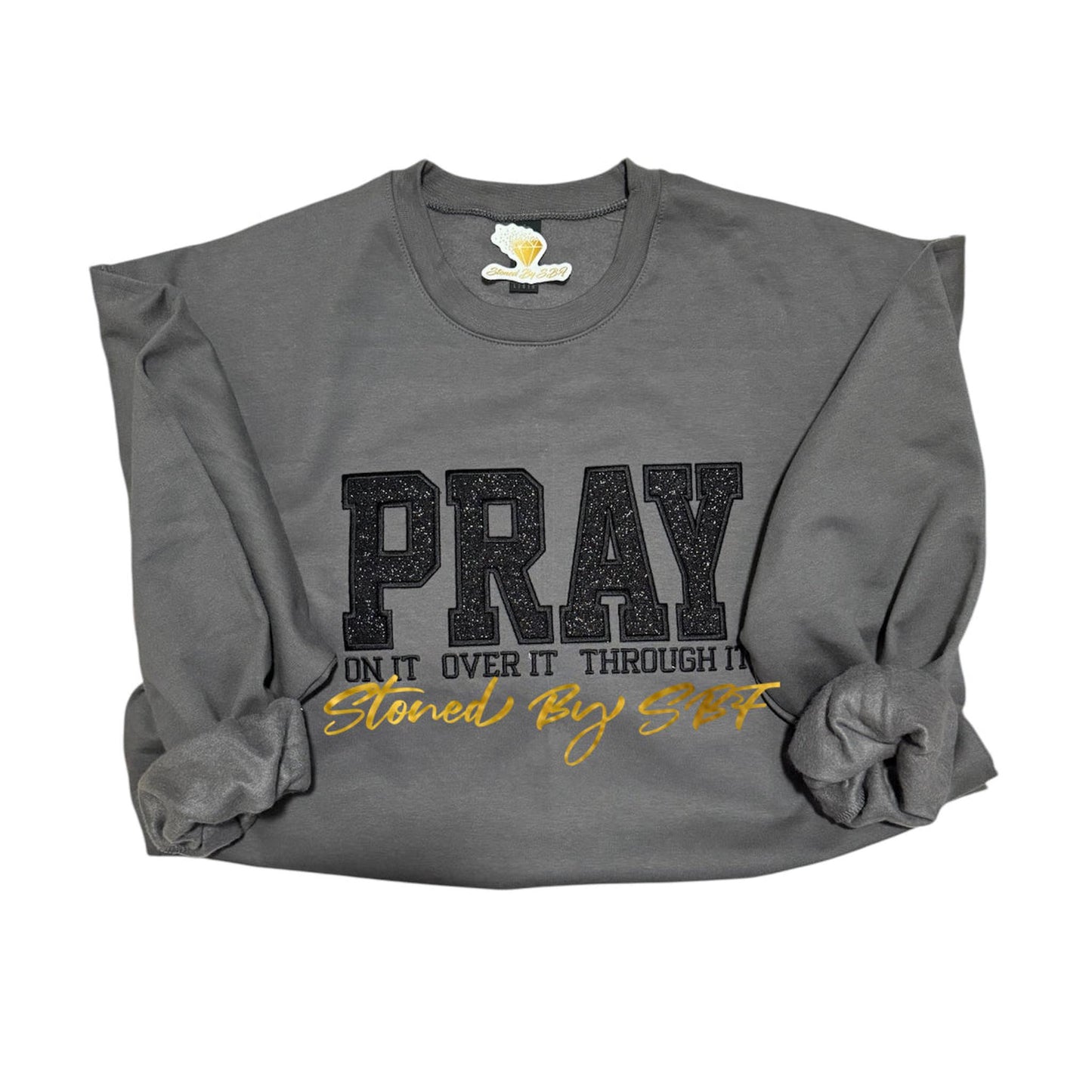Pray - Embroidery and Glitter Vinyl