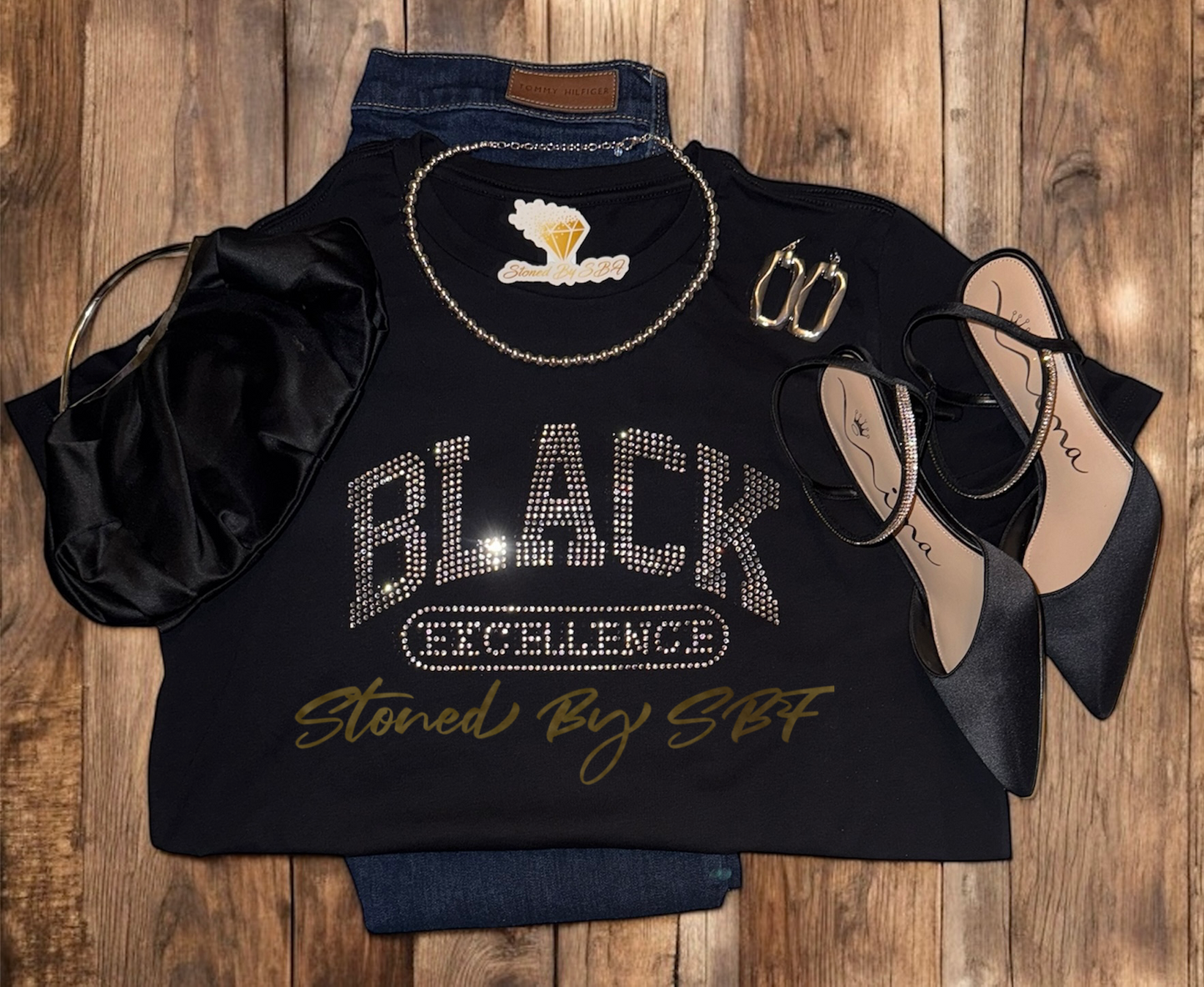 Black Excellence Rhinestone Shirt