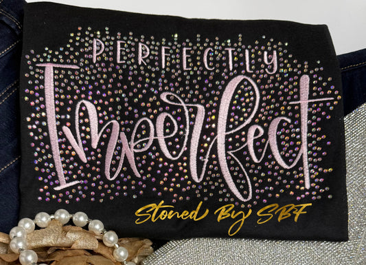 Perfectly Imperfect Embroidery Rhinestone Shirt
