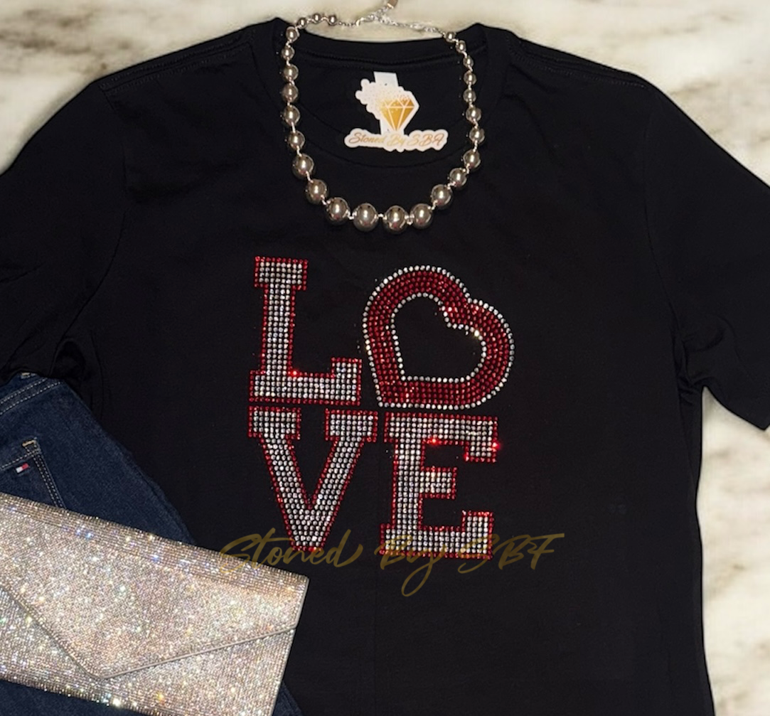 Love Stacked Rhinestone Shirt
