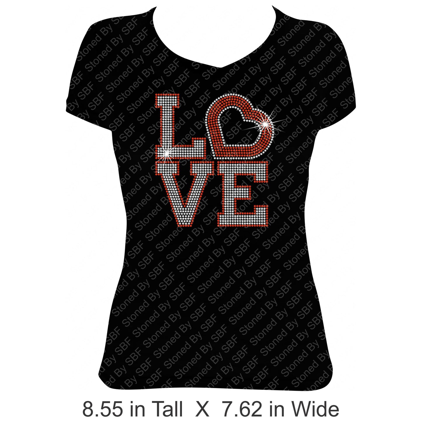 Love Stacked Rhinestone Bling Shirt