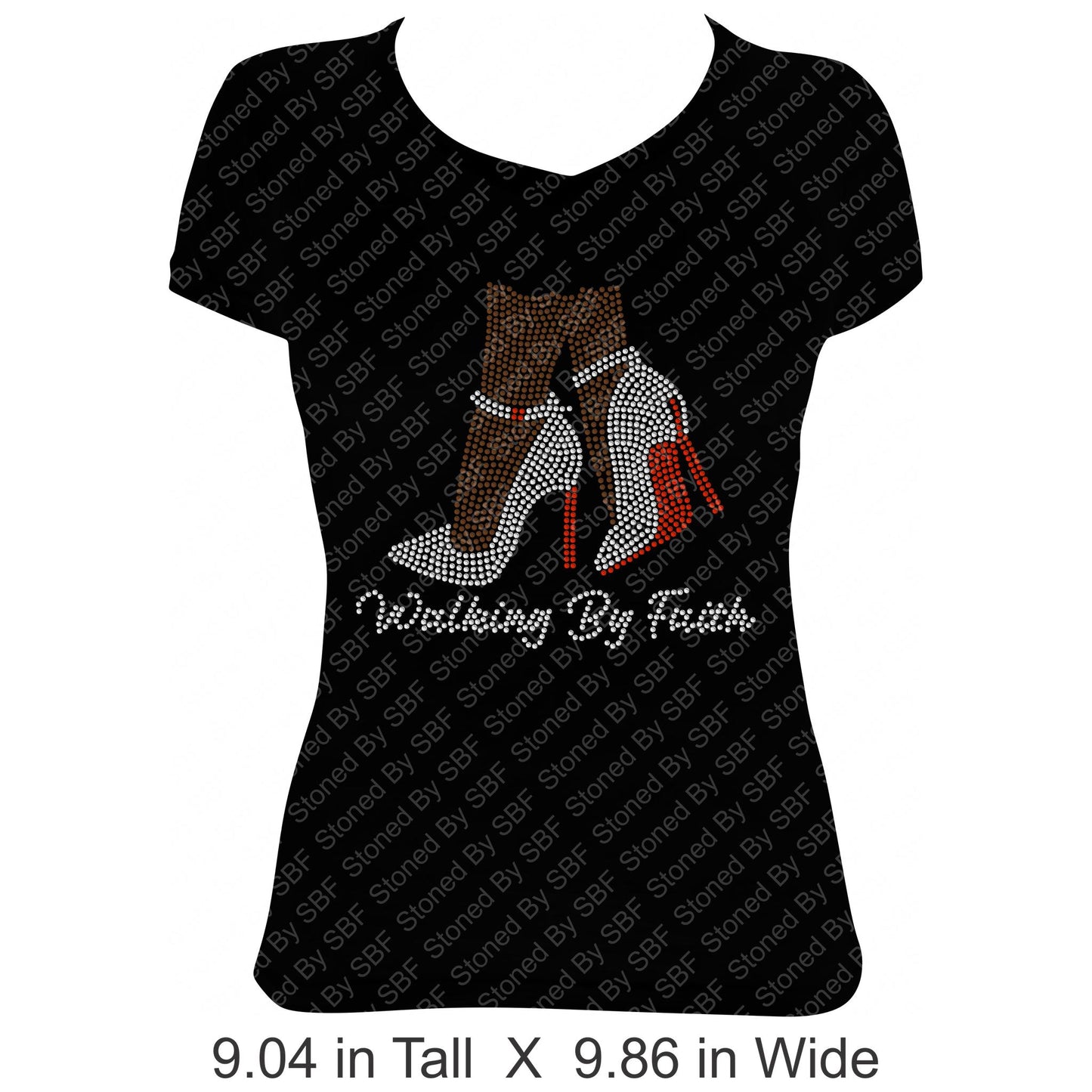 Walking By Faith Rhinestone Bling Shirt