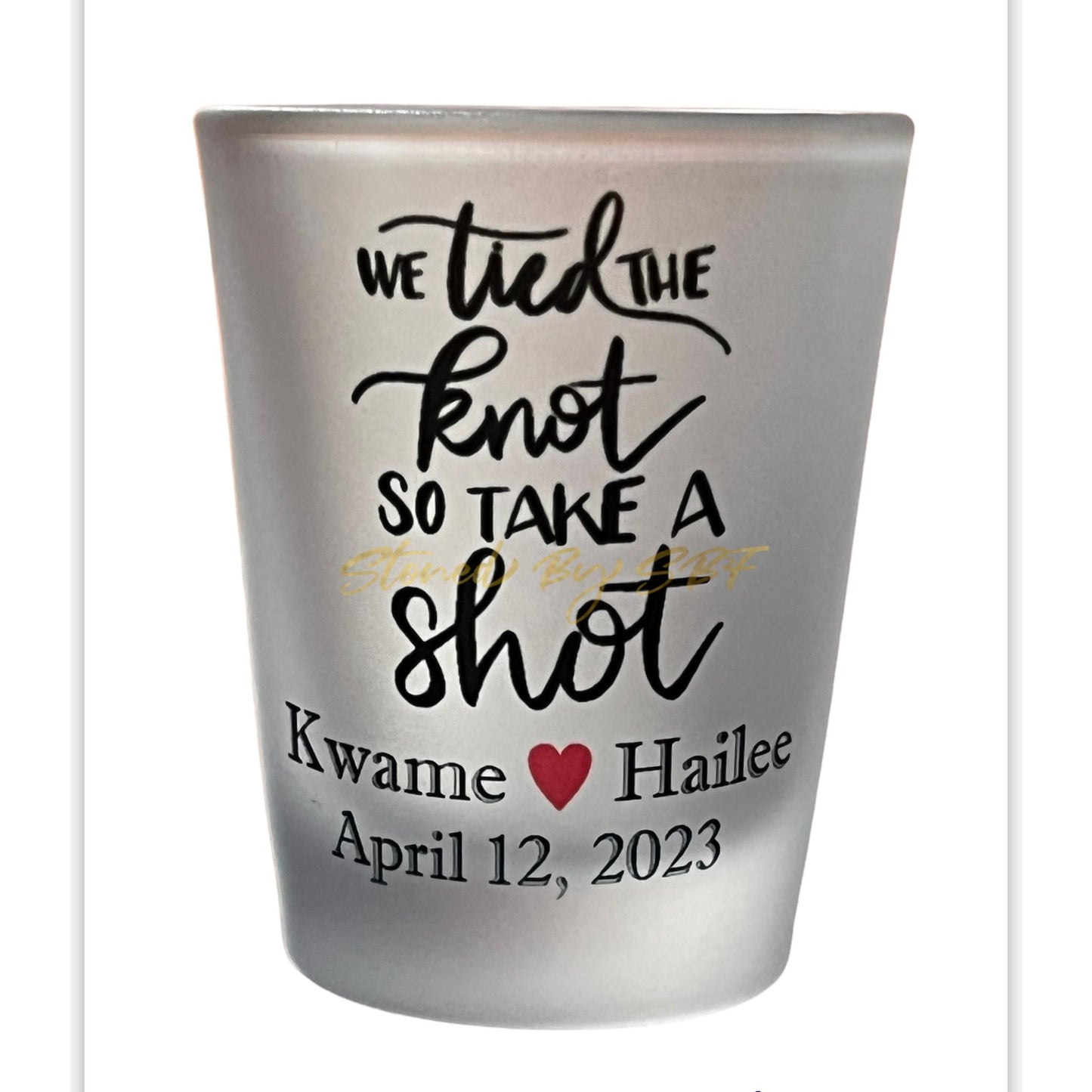 We Tied The Knot - Customized Frosted Shot Glass