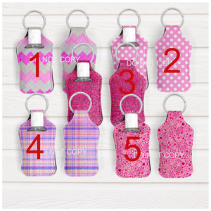 Pink with Monogram (choose cover design and mongram design - Hand Sanitizer Holder
