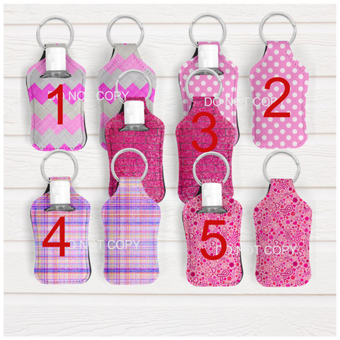 Pink with Monogram (choose cover design and mongram design - Hand Sanitizer Holder
