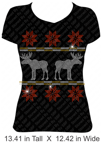 Ugly Sweater #3 - Moose & Poinsettia