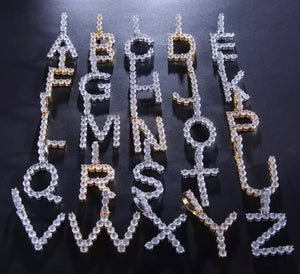 5mm Cubic Zirconia Initial Letter Necklace Pendant