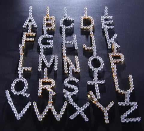 5mm Cubic Zirconia Initial Letter Necklace Pendant