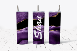 Agate Purple and Gold - Hot and Cold Stainless Steel Tumbler