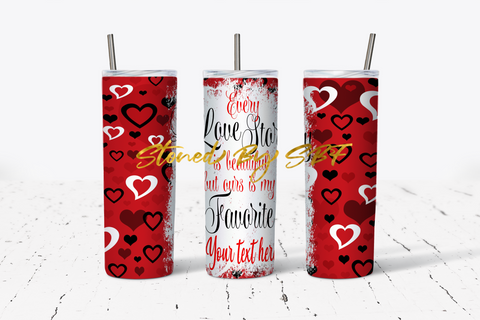 VAL04- Every Love Story Is Beautiful Red and White Brush Strokes - Hot and Cold Stainless Steel Tumbler
