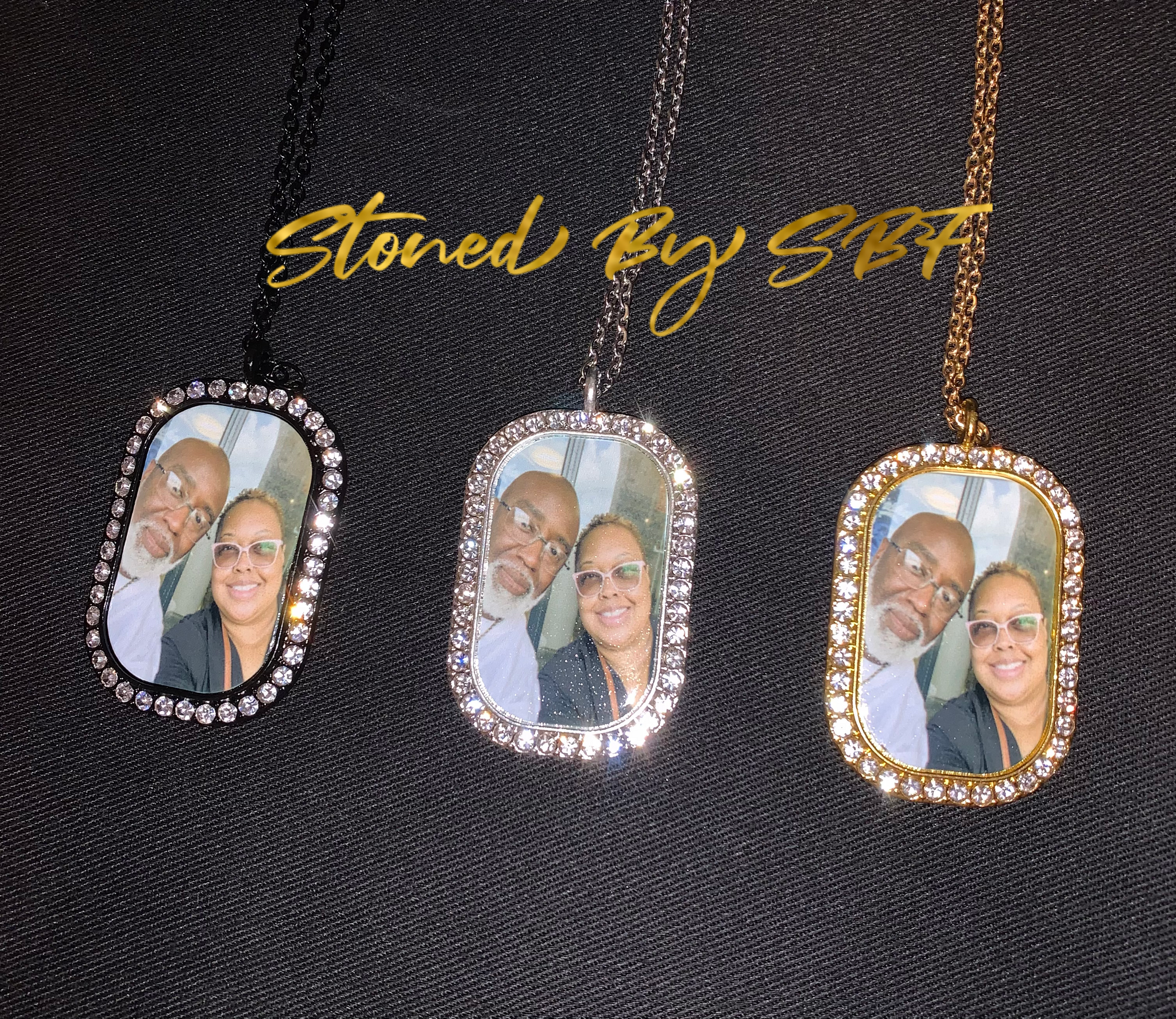 Rhinestone Dog Tag Necklace