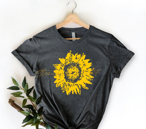 Distressed Sunflower (Gold Ink)