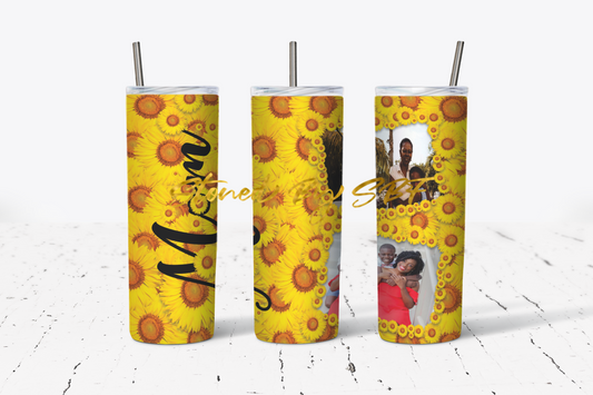 Mom Yellow Sunflower Hot and Cold Stainless Steel Tumbler