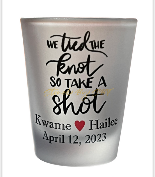 We Tied The Knot - Customized Frosted Shot Glass